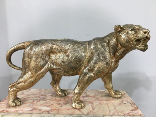 ORIGINAL FRENCH ART DECO CLOCK WITH LIONESS C192030 - ADDITIONAL PHOTO 2