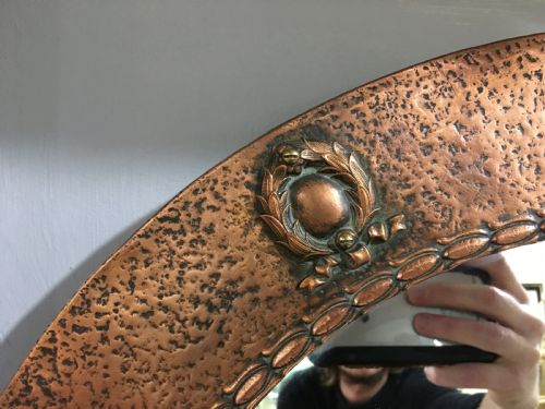 ORIGINAL ARTS CRAFTS COPPER MIRROR C1910 - ADDITIONAL PHOTO 1
