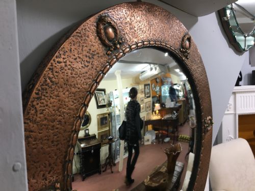 ORIGINAL ARTS CRAFTS COPPER MIRROR C1910 - ADDITIONAL PHOTO 2