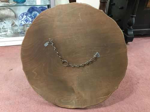 ORIGINAL ART DECO MIRROR WITH WOODEN BACK HANGING CHAIN C1930 - ADDITIONAL PHOTO 5
