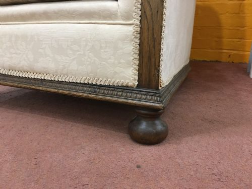 PAIR OF VICTORIAN ARMCHAIRS BUN FEET REUPHOLSTERED - ADDITIONAL PHOTO 6