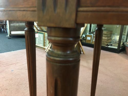 FRENCH BOUILLOTTE TABLE WITH MARBLE TOP BRASS GALLERY TAPERING LEGS WBRASS COLLARS C1910 - ADDITIONAL PHOTO 5