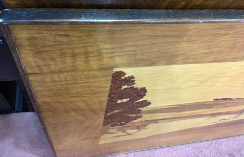 ROWLEY GALLERY STYLE ART DECO MARQUETRY PANEL OF HUNTING SCENE C1930 - ADDITIONAL PHOTO 4