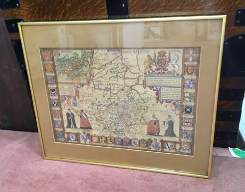 1610 map of cambridge by john speed - CATEGORY: ANTIQUE MISCELLANEOUS - DATED 17TH CENTURY