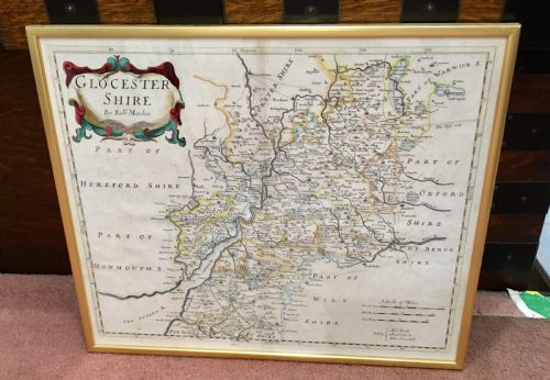 1695 map of gloucestershire by robert morden - CATEGORY: ANTIQUE MISCELLANEOUS - DATED 17TH CENTURY