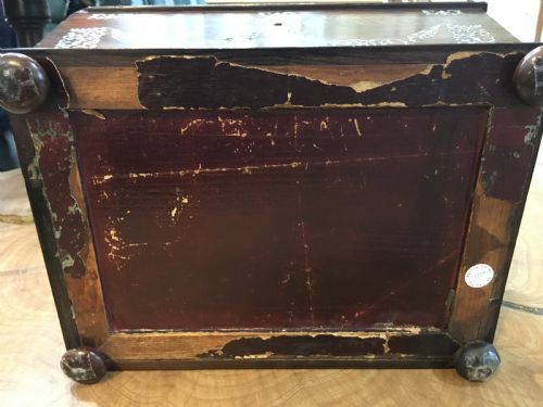 VICTORIAN SEWING BOX ROSEWOOD WITH MOTHER OF PEARL INLAY - ADDITIONAL PHOTO 7