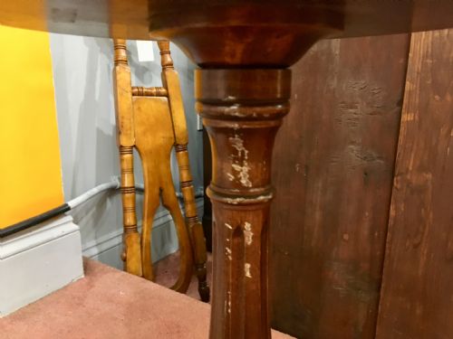 FRENCH WINE TABLE WITH BRASS GALLERY AND MARBLE TOP C1920 - ADDITIONAL PHOTO 4