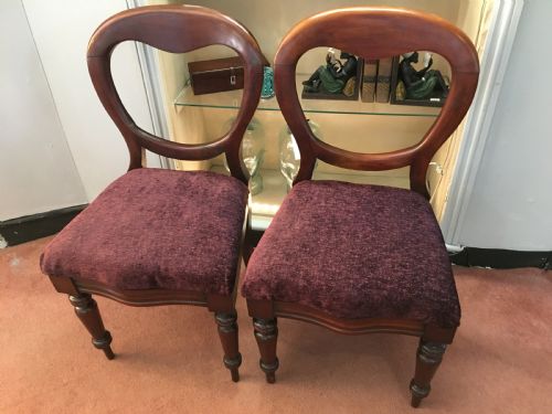 SET OF 4 VICTORIAN BALLOON BACK MAHOGANY DINING CHAIRS - ADDITIONAL PHOTO 1