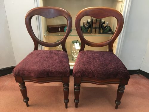SET OF 4 VICTORIAN BALLOON BACK MAHOGANY DINING CHAIRS - ADDITIONAL PHOTO 2