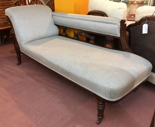 late victorianedwardian chaise longue with boxwood inlay c1900 10 - CATEGORY: ANTIQUE SOFAS - DATED 1900