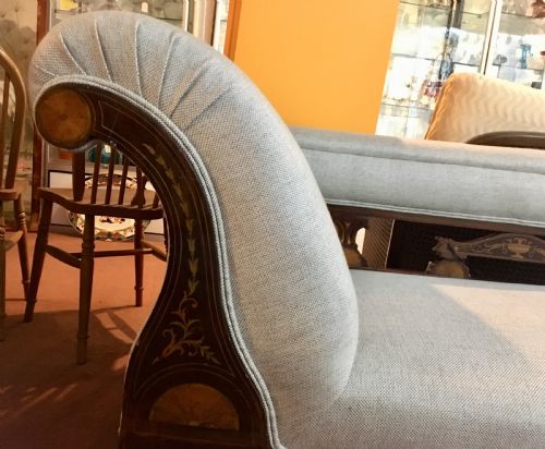 LATE VICTORIANEDWARDIAN CHAISE LONGUE WITH BOXWOOD INLAY C1900 10 - ADDITIONAL PHOTO 5