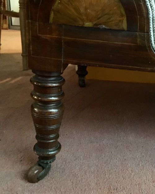 LATE VICTORIANEDWARDIAN CHAISE LONGUE WITH BOXWOOD INLAY C1900 10 - ADDITIONAL PHOTO 6