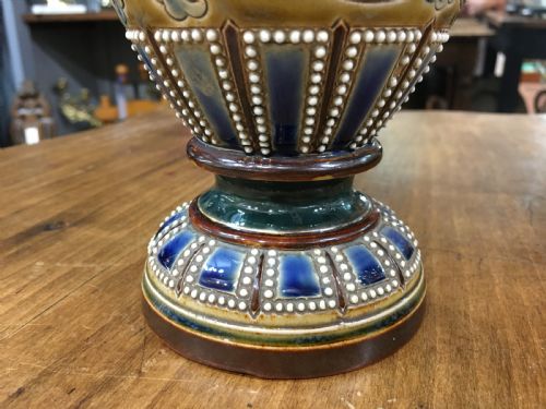 DOULTON LAMBETH VASE DECORATED BY ELIZA SIMMANCE 1886 - ADDITIONAL PHOTO 4