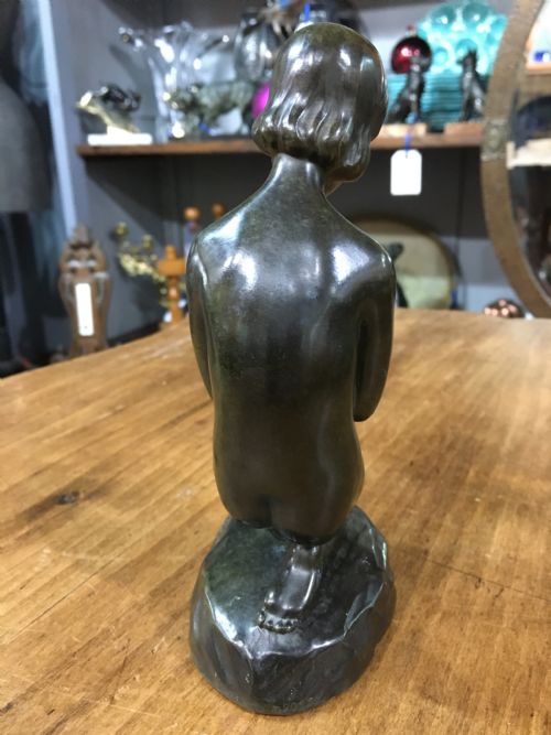 ELNA BORCH DANISH 18691950 ART DECO BRONZE FIGURE OF A YOUNG GIRL C1920S - ADDITIONAL PHOTO 3