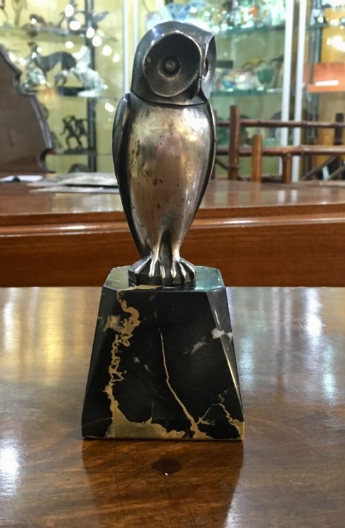 french art deco bronze owl signed 'l rigot' c1930 - CATEGORY: ANTIQUE METAL - DATED 1930