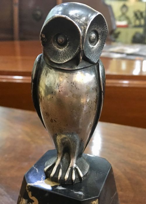 FRENCH ART DECO BRONZE OWL SIGNED 'L RIGOT' C1930 - ADDITIONAL PHOTO 2