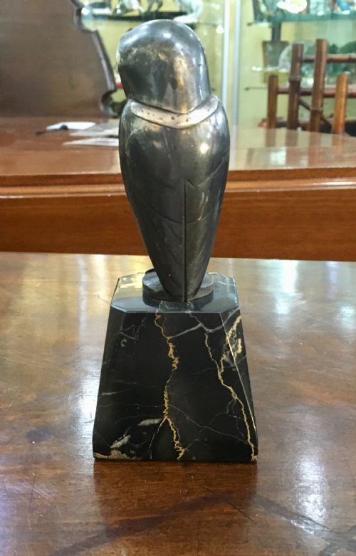 FRENCH ART DECO BRONZE OWL SIGNED 'L RIGOT' C1930 - ADDITIONAL PHOTO 4