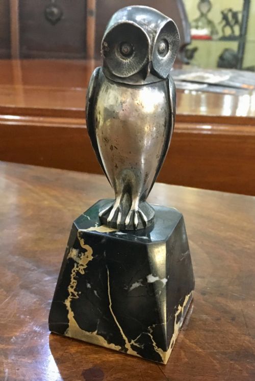 FRENCH ART DECO BRONZE OWL SIGNED 'L RIGOT' C1930 - ADDITIONAL PHOTO 5