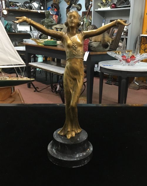 original lorenzl style art deco statue c1920 30 - CATEGORY: ANTIQUE METAL - DATED 1920
