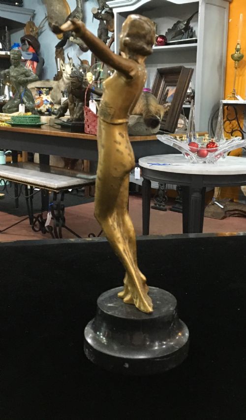 ORIGINAL LORENZL STYLE ART DECO STATUE C1920 30 - ADDITIONAL PHOTO 5