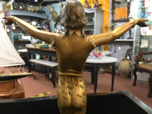 ORIGINAL LORENZL STYLE ART DECO STATUE C1920 30 - ADDITIONAL PHOTO 6