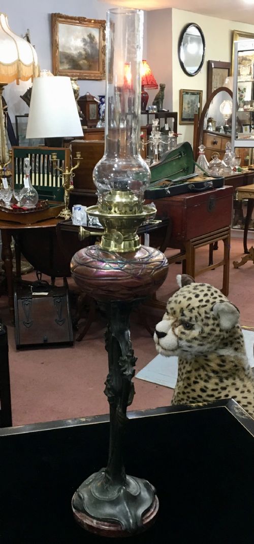 LOETZ OIL LAMP WITH BASE BY A FERY C 1900 - ADDITIONAL PHOTO 2