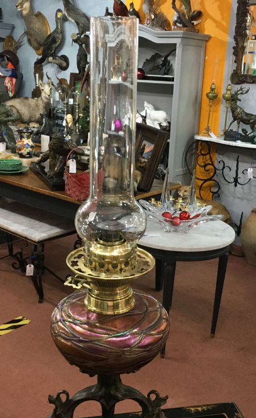 LOETZ OIL LAMP WITH BASE BY A FERY C 1900 - ADDITIONAL PHOTO 5