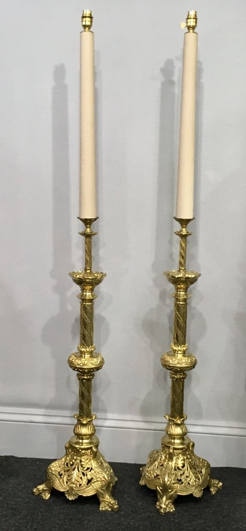large pair of church lamps c1880 - CATEGORY: ANTIQUE LIGHTING - DATED 1880