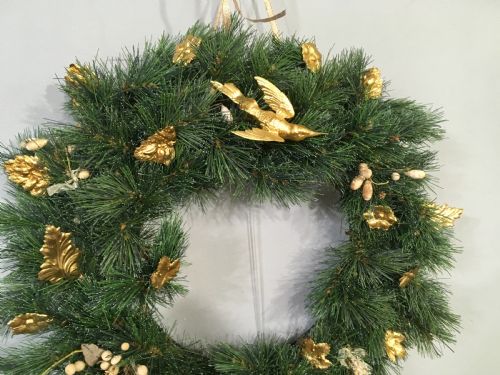 ANTIQUE FRENCH 1800S NAPOLEON III ERA TOLEWARE ADORNED WREATH FROM PRESENTOIR DE MARIAGE - ADDITIONAL PHOTO 2