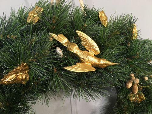 ANTIQUE FRENCH 1800S NAPOLEON III ERA TOLEWARE ADORNED WREATH FROM PRESENTOIR DE MARIAGE - ADDITIONAL PHOTO 4