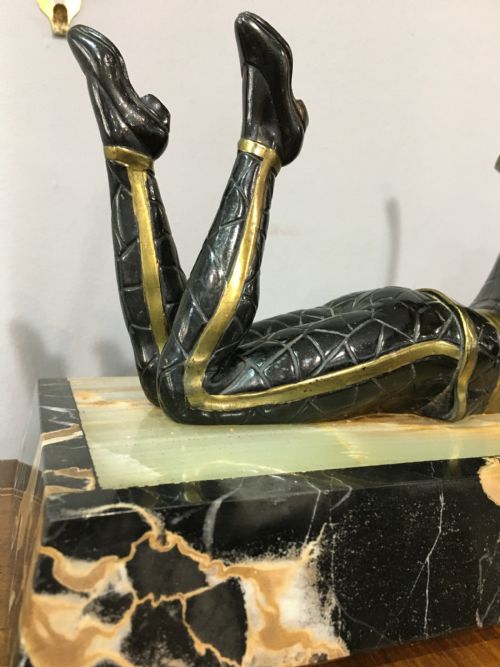 FRENCH ART DECO ORIGINAL PIERROT COLUMBINE FIGURES C1930 - ADDITIONAL PHOTO 5
