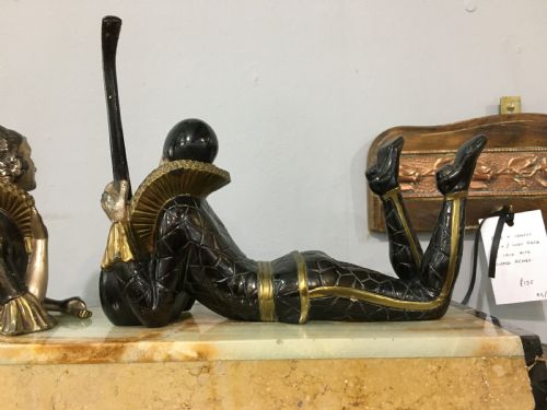 FRENCH ART DECO ORIGINAL PIERROT COLUMBINE FIGURES C1930 - ADDITIONAL PHOTO 8
