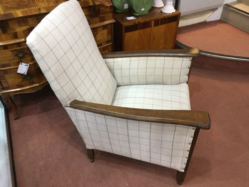 PAIR OF ART DECO CHAIRS WITH OAK FRAME C1930 - ADDITIONAL PHOTO 6