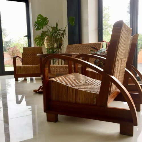 ELEGANT AND RARE ART DECO CANE SOFA AND CHAIR SET C1930 - ADDITIONAL PHOTO 2