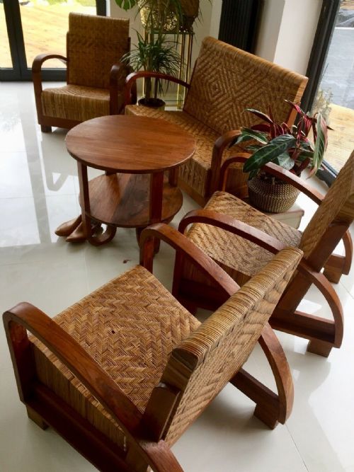 ELEGANT AND RARE ART DECO CANE SOFA AND CHAIR SET C1930 - ADDITIONAL PHOTO 4