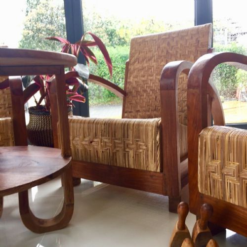 ELEGANT AND RARE ART DECO CANE SOFA AND CHAIR SET C1930 - ADDITIONAL PHOTO 5