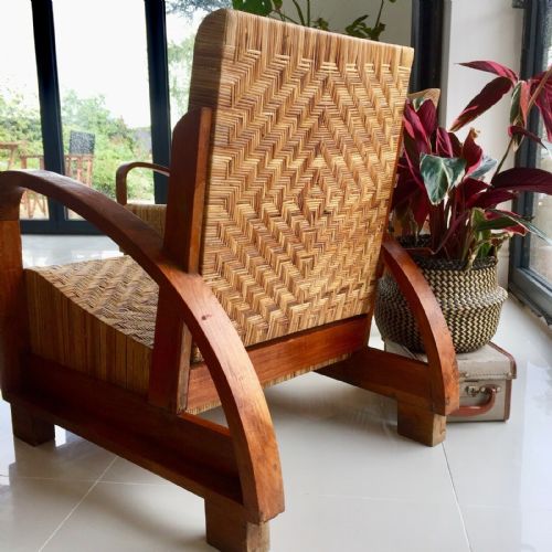 ELEGANT AND RARE ART DECO CANE SOFA AND CHAIR SET C1930 - ADDITIONAL PHOTO 8