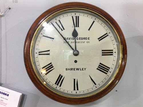 ex pub wall clock fusee movement mahogany case c19th - CATEGORY: ANTIQUE CLOCKS - DATED 19TH CENTURY