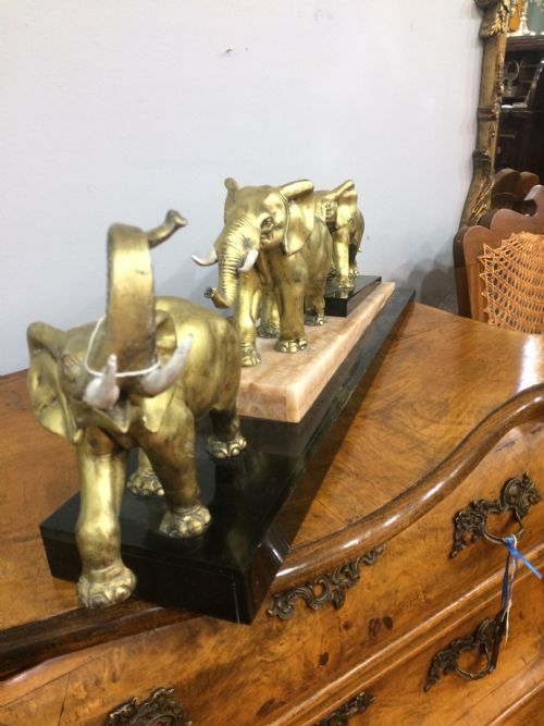FRENCH ART DECO FAMILY OF ELEPHANTS C1920 - ADDITIONAL PHOTO 4
