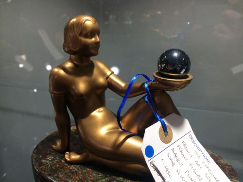 THE OFFERING FRENCH ART DECO NUDE FEMALE FIGURE ON PLINTH C192030 - ADDITIONAL PHOTO 2