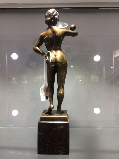 SPIRO SCHWATTENBURG SIGNED PATINATED BRONZE OF A NAKED FEMALE GERMAN C1910 - ADDITIONAL PHOTO 1