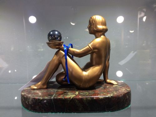 THE OFFERING FRENCH ART DECO NUDE FEMALE FIGURE ON PLINTH C192030 - ADDITIONAL PHOTO 1