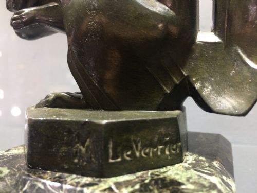 PAIR OF ART DECO SQUIRREL BOOKENDS BY MAX LE VERRIER C192030 SIGNED IN CASTS - ADDITIONAL PHOTO 1