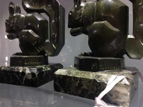 PAIR OF ART DECO SQUIRREL BOOKENDS BY MAX LE VERRIER C192030 SIGNED IN CASTS - ADDITIONAL PHOTO 3