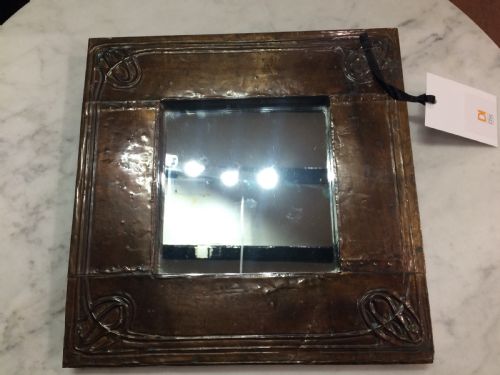 GLASGOW SCHOOL ARTS AND CRAFTS COPPER MIRROR C1910 - ADDITIONAL PHOTO 1