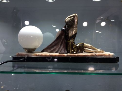 FRENCH ART DECO LADY LAMP C192030'S - ADDITIONAL PHOTO 1