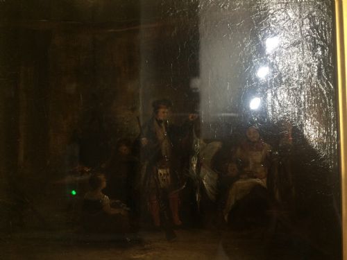 ALEXANDER FRASER OIL ON BOARD OF A HIGHLAND SPORTSMAN IN 'CROFT INTERIOR' - ADDITIONAL PHOTO 1
