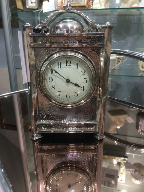 george walton silverplated copper clock c1910 - CATEGORY: ANTIQUE CLOCKS - DATED 1910