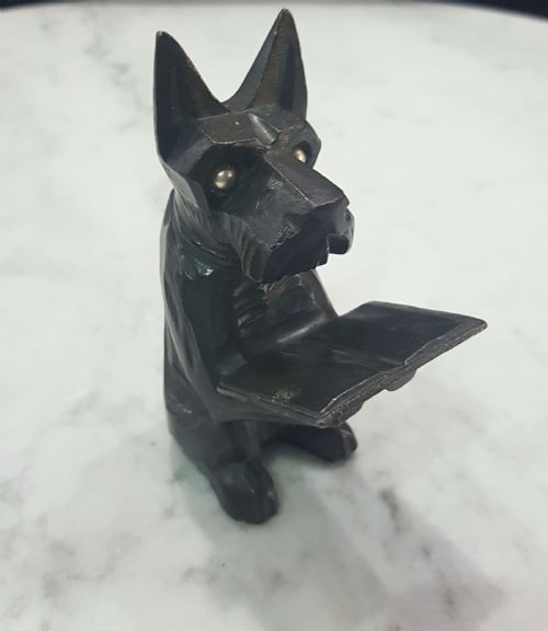 french art deco scottish terrier 1930 - CATEGORY: ANTIQUE SCULPTURES - DATED 1930