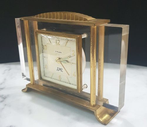 FRENCH ART DECO TRAVEL CLOCK BY SMI C1930 - ADDITIONAL PHOTO 4